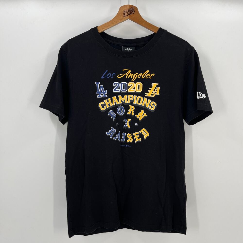 Born x Raised BXR MLB NBA New Era Los Angeles Dodgers Lakers Champions Tee M